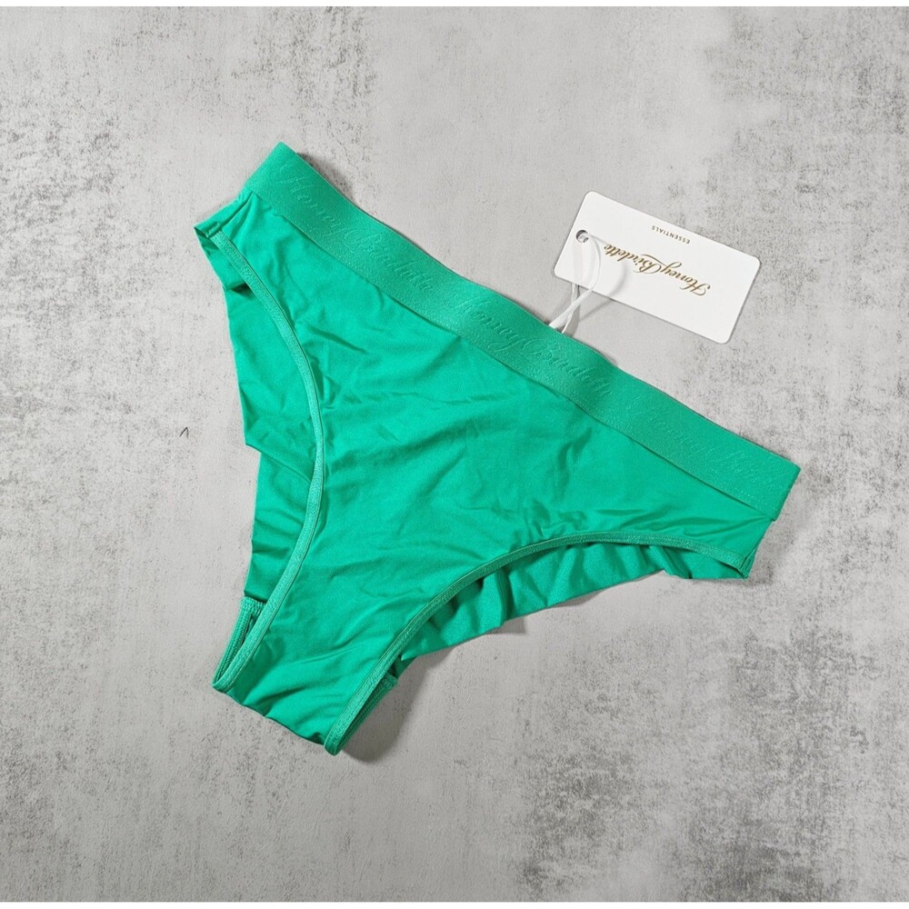 Honey Birdette Essentials Mint Green Brazilian Panty with Logo Size S